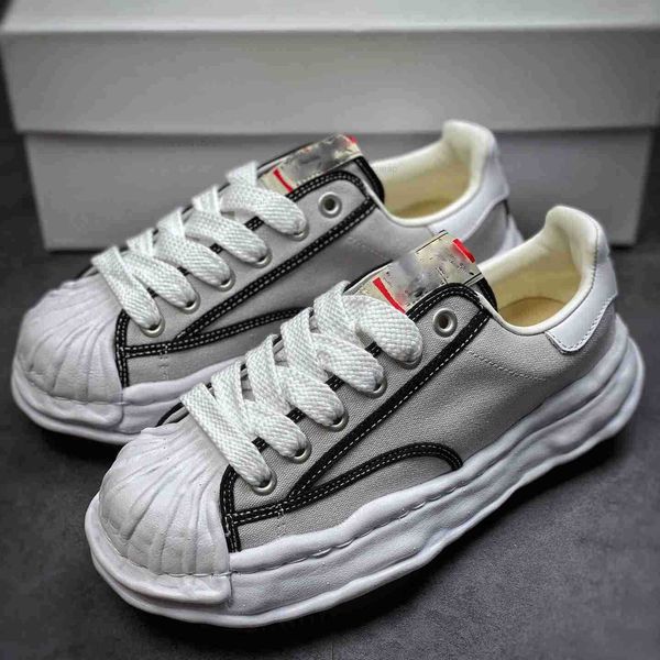 

men's ladies canvas casual shoes black and white sole sneakers toe mihara yasuhiro mmy designer luxury leather outdoor running shoes 36
