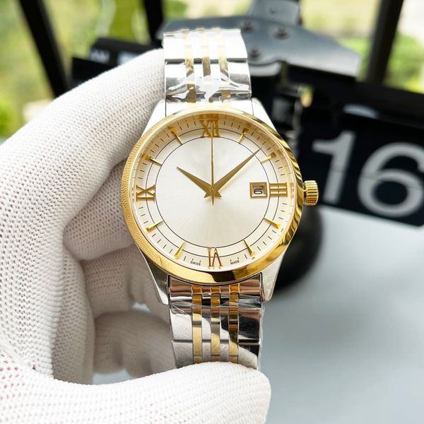 

gentleman simple optional steel straps and straps mens watch luxury designer watches comfortable durable automatic mechanical watchs no box, Slivery;brown