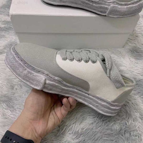 

maison mihara yasuhiro mmy dissolved washable canvas shoes male and female celebrities same thick sole elevated board shoes, Black