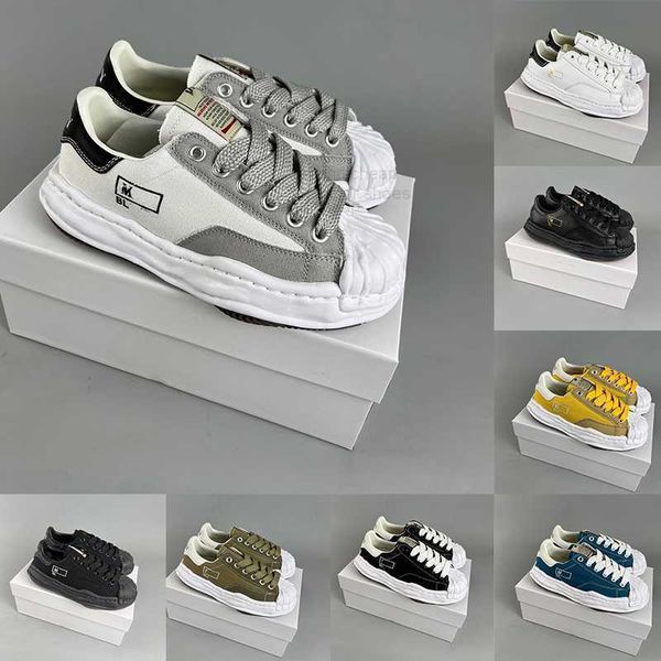 

2023 designer maison yasuhiro miharas casual shoes mmy men women low sole canvas trainers leather triple black white dhgate cap sneakers men