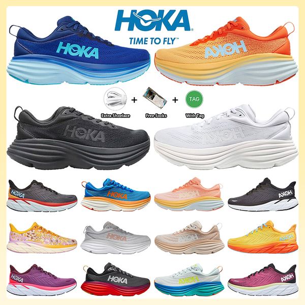 

hoka bondi 8 running shoes hokas one one clifton 8 shock absorbing road bondi 8 coastal sky vibrant orange men women sneakers climbing runne