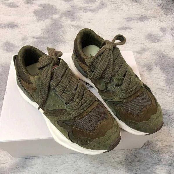 

dissolved shoes mmy maison mihara yasuhiro thick sole casual women's shoes trendy and versatile retro sports dad shoes for men, Black
