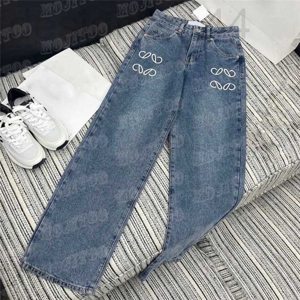 

women's plus size pants designer embroidery pattern women jeans design straight leg trousers fashion hiphop denim pant dfwd, Black