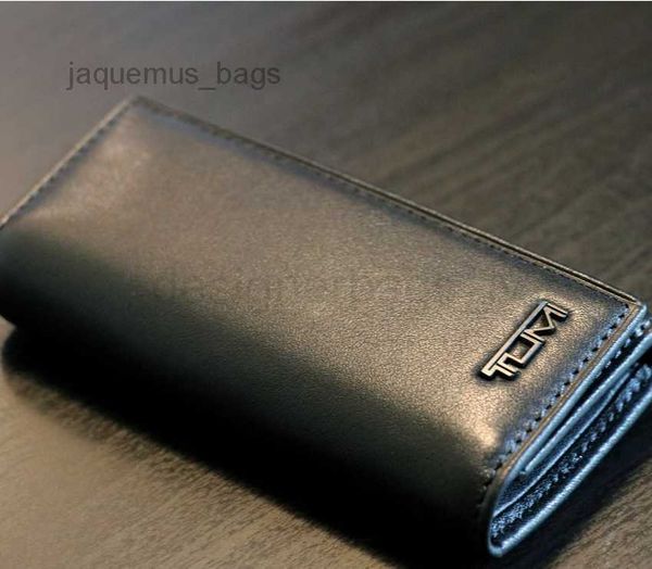 

genuine leather tumi/tuming head layer cowhide key bag zero wallet small card bag key ring black nylon