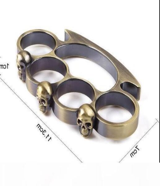 

2018 new edc skull brass knuckle dustersself defense personal security women039s and men039s selfdefense brass knuckle clu5331029, Slivery;golden