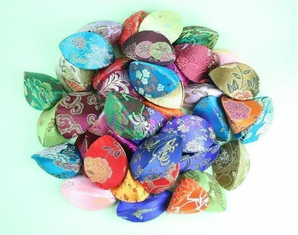 

new 10pcs silk fortune cookie coin purse mix color case squeeze chinese ring bag276u5090224, Black;white