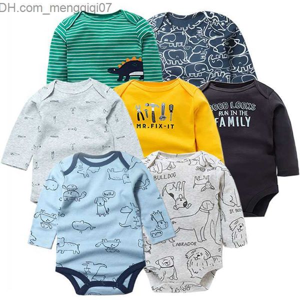 

rompers 2021 newborn baby skin-tight garment 3/4/5-pack baby jumpsuit for boys and girls long sleeve cotton baby boys and girls baby clothes, Blue
