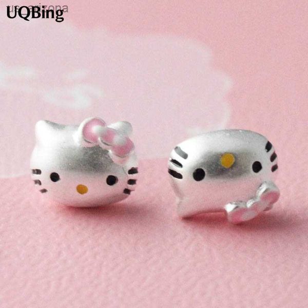 

new arrivals cute cat silver color 925 stamp stud earrings for women animal jewelry pendientes brincos l230620, Golden;silver