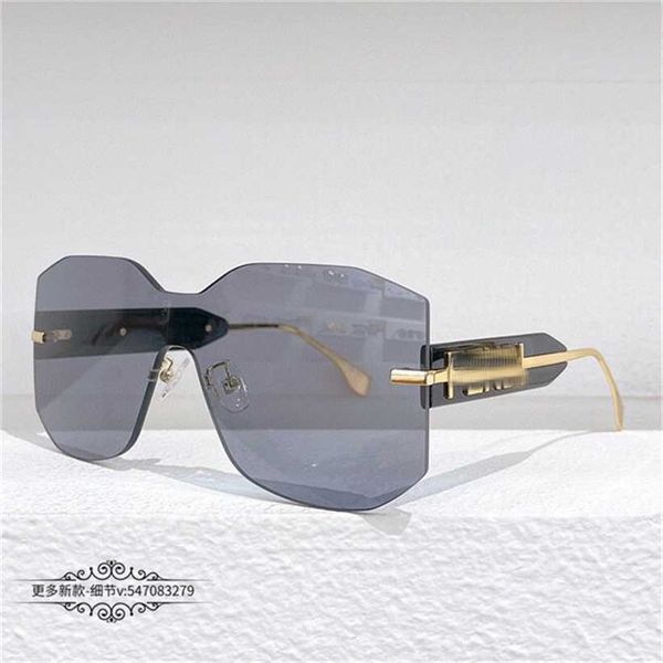 

sunglasses 2023 new f family frameless fashion large frame female internet celebrity ins same letter leg sunglasses male trend fe40067, White;black