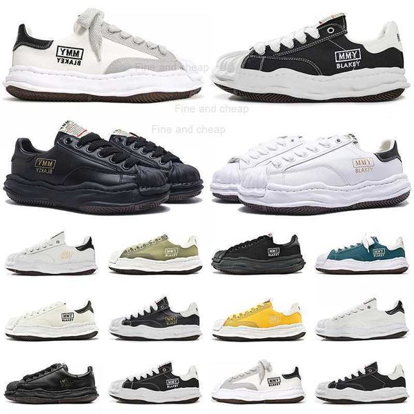 

maison mihara yasuhiro men women designer casual shoes mmy blakey leather canvas low platform sneakers tripler black white yellow green mens