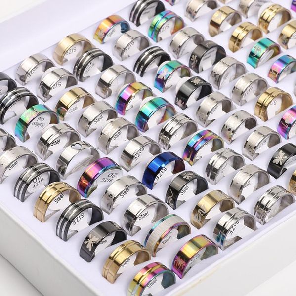 

band rings wholesale 1 lots 50pcs stainless steel fashion jewelry rings, Silver