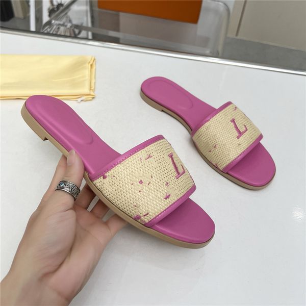 

fashion slippers 2023 luis luxury design summer men and women flat shoes thick sole leather rubber letter logo casual cartoon slippers vutto, Black