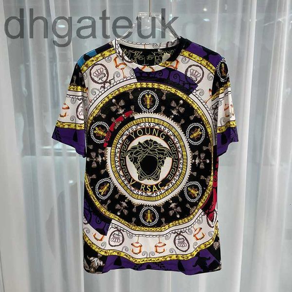 

men's t-shirts designer 2023 spring/summer new trend digital printing silk cotton round neck short sleeve t-shirt 32g2, White;black