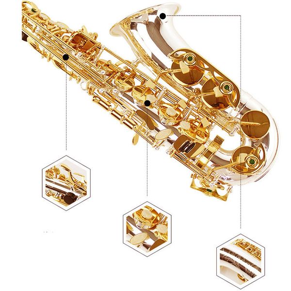 

margewate silver-plated gold keys in e-flat for alto saxophone