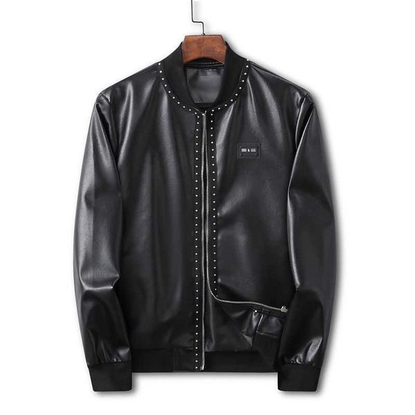 

fashion motorcycle leather jacket designer cardigan coat mens zippered sweatshirt y2k hip hop overcoat windproof waterproof jackets, Black;brown