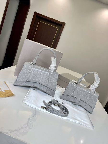 

2023 new fashion designer leather handle hourglass crossbody bag women men general purpose handbag women shopping purse handbag shoulder bag