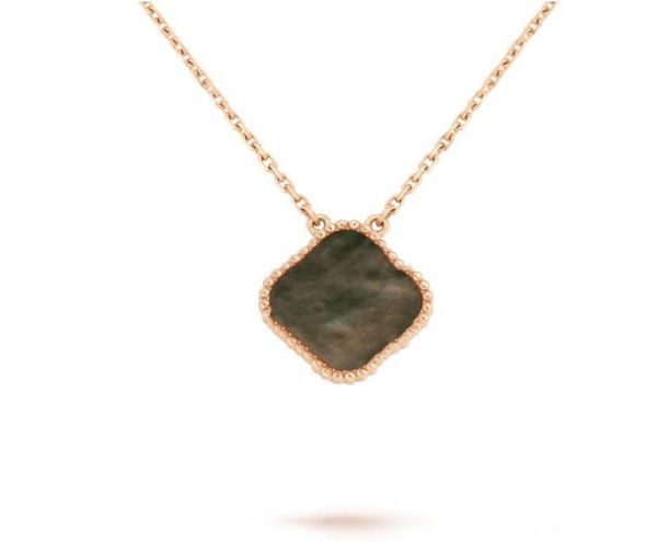 

pendant necklaces fourleaf clover necklace for women 18k rose gold color clavicle chalcedony vanclavicle chain9929980, Silver