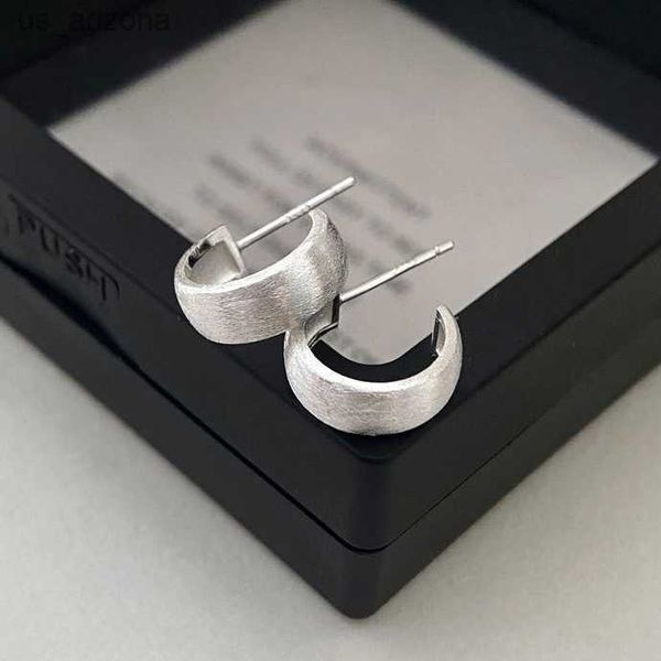 

ponykiss s925 sterling silver geometric c 5mm brushed wide arc stud earrings for women classic fine jewelry minimalist bijoux l230620, Golden;silver