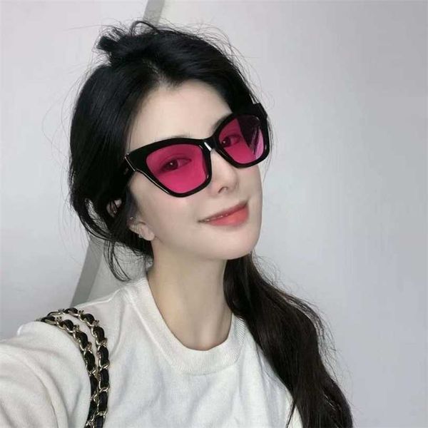

sunglasses 2023 new family g's new online celebrity tiktok same butterfly frame high beauty women's versatile fashion sunglasses g, White;black