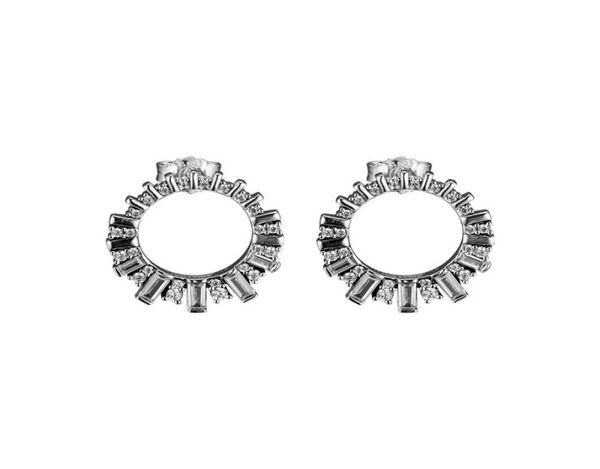 

new authentic 925 sterling silver earring women glacial beauty with crystal stud earrings for women wedding gift showily charm jew4829325, Golden;silver