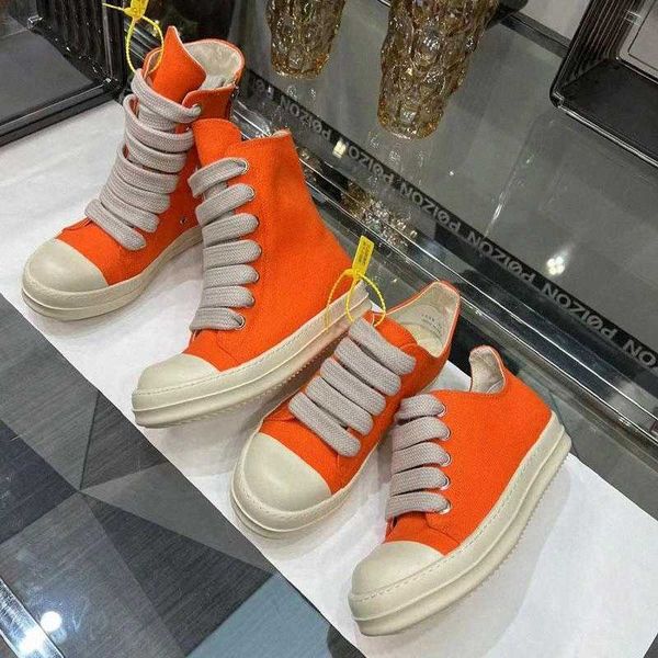 

2023 luxury rick designer ro boots shoes owens canvas shoes lace men ankle ies black street high hip hop man women fashion sneakers