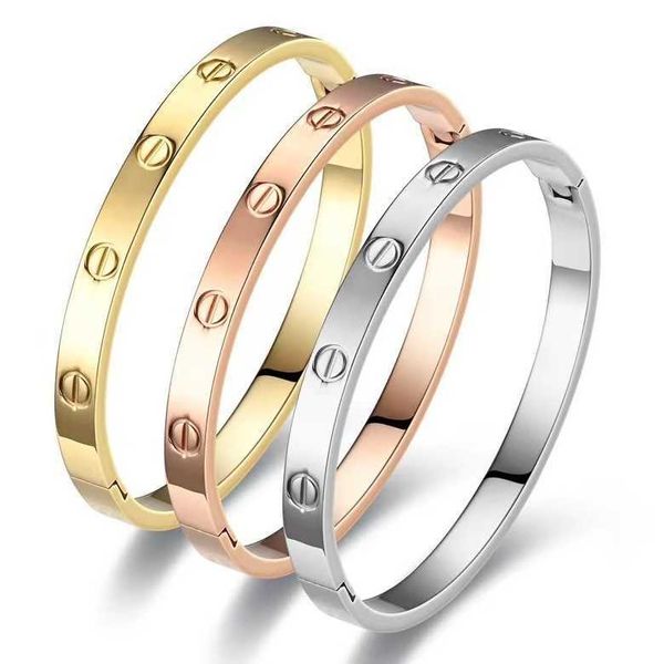 

high version new diamond inlaid 18k rose gold full nailed bracelet for lovers with colorless valentine's day luxury gift c7zl, Black