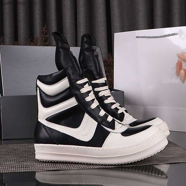 

original rick men's sneakers classic style men casual shoes inverted triangle designer owens women's sports shoes genuine leather, Black
