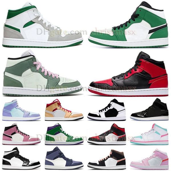 

jumpman 1 mid basketball shoes dutch green se pine green banned 1s mens womens new pattern sneakers space jam diamond taxi bred hyper royal