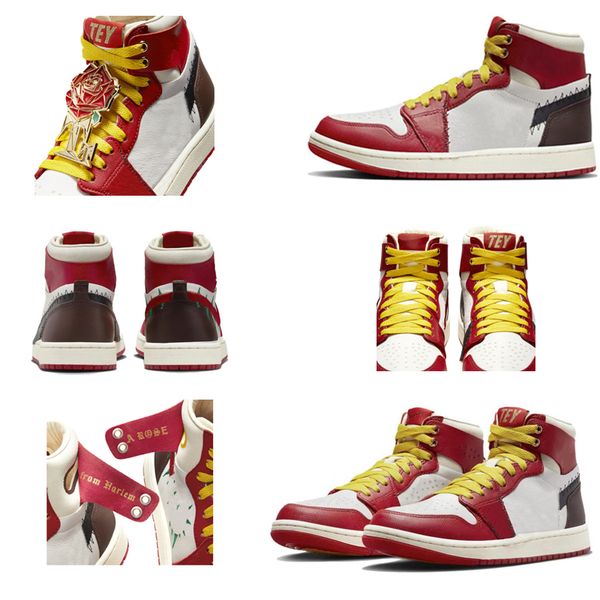 

1s x teyana taylor cmft 2 a rose from harlem mens basketball shoes gym red black summit white earth coconut milk men women trainers sports s