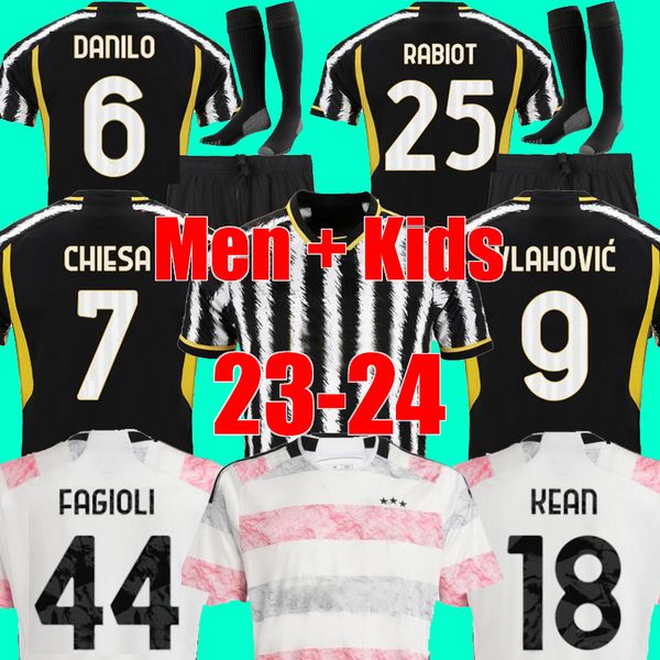 

vlahovic danilo soccer jerseys 23 24 home away milik kean chiesa mckennie locatelli 2023 2024 kits men kids uniform fans player fans player, Black;yellow