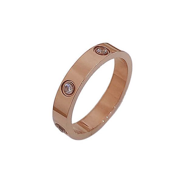 

high version net red water diamond plain ring for women titanium steel colorless couple 18k rose gold 2023 new yv1v, Silver