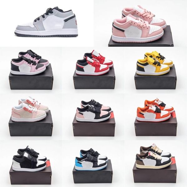 

spring and summer new designer children's low-cut basketball shoes boys casual sports shoes girls baby size children black and white sh
