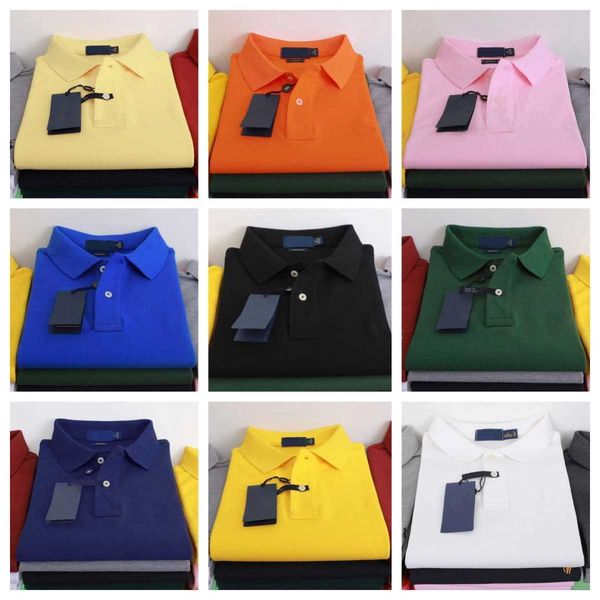 

summer popular embroidery pure horse polo shirts man 100% cotton men short sleeve polos casual man's solid pony men's clothing, Black;brown