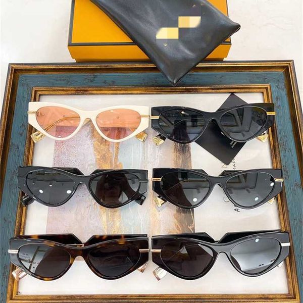 

sunglasses 2023 new product f family fe40121 ins popular on internet the same personalized and fashionable cat eye sunglasses for women, White;black