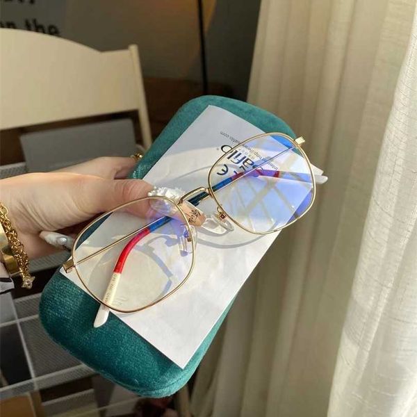 

sunglasses 2023 new ni ni's same style family gold silk edge polygonal eyeglass frame female gg0681 can be equipped with myopia degree, White;black