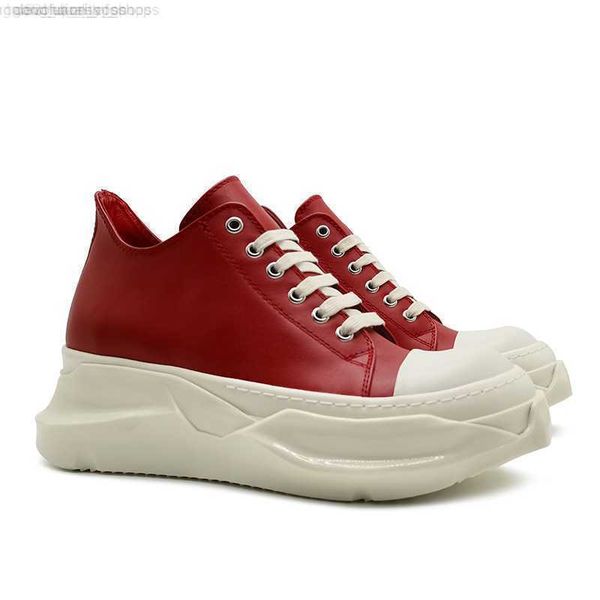 

rick casual shoes ro owens men's women's low-shoes lace-up red height sneakers for men, Black
