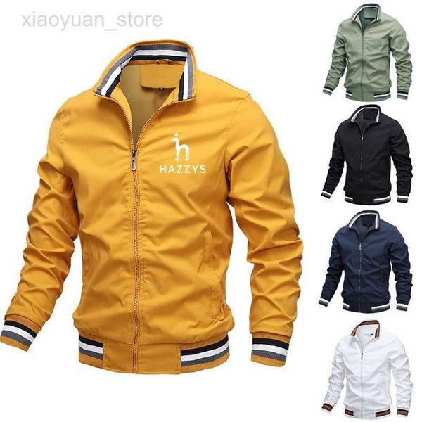 

men's jackets 2023 hazzys men's jacket fashion casual jacket zipper shirt stand-up collar european and american style casual baseb, Black;brown