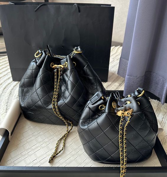 

fashion luxurys designer bucket bag shoulder bag designer woman vintage chains handbags crossbody designer handbag genuine leather logo adju