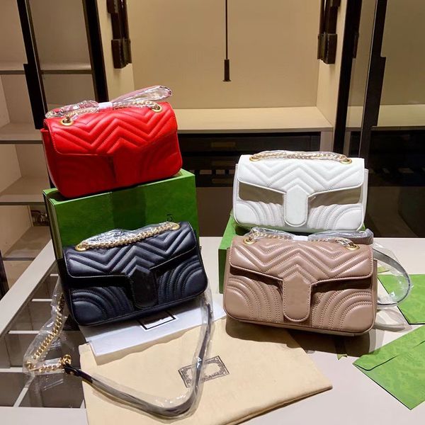 

designer bag shoulder bag women luxury genuine leather crossbody bag metallic chain cosmetic bag lady wallet purse multiple colors 5 sizes 1