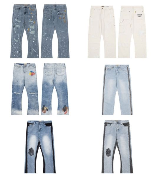 

mens designer jeans vintage rock jeans european and american brand high street hole washed pants #07, Blue