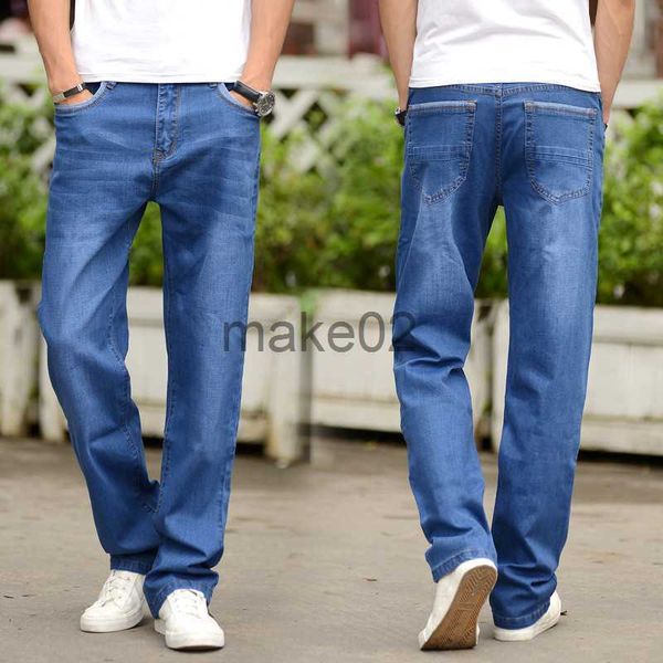 

men's jeans ymwmhu 2023 summer and autumn new men thin jeans business casual stretch loose denim pants elastic black trousers male bran, Blue