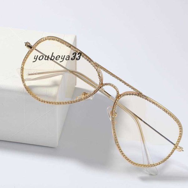 

new fashion gold silver plated bling diamond glasses frames for men and women iced out cz zircon hip hop plain glass rapper jewelry glasses, White;black