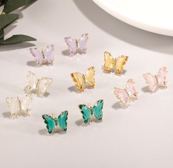 

european and usa selling crystal earrings for women girls new arrival butterfly designer earrings stud7540595, Golden;silver