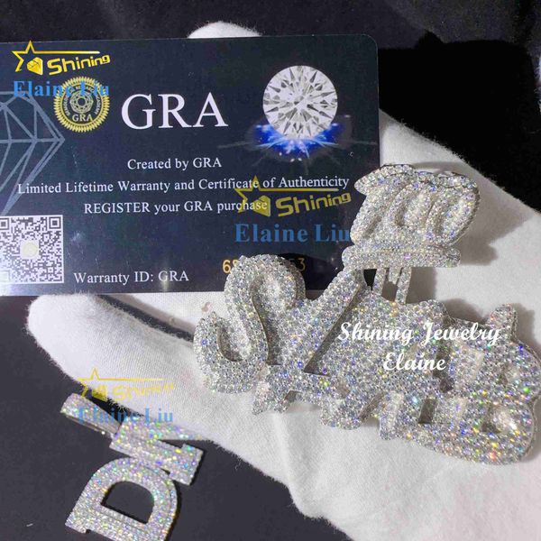 

fine jewelry luxury fashion 925 sterling silver iced out hip hop custom vvs moissanite pendant