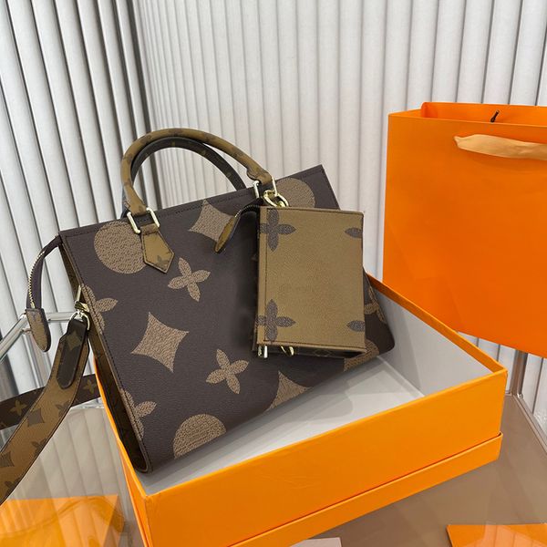 

designer bag fashion shoulder 5a vintage college style women's printed crossbody leather bag men's tote women's wide shoulder