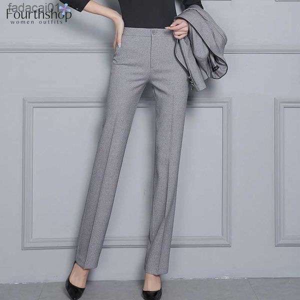 

s5xl women formal pants for office lady business work 2022 autumn winter straight trousers black pants female 4xl women clothes l230621, Black;white