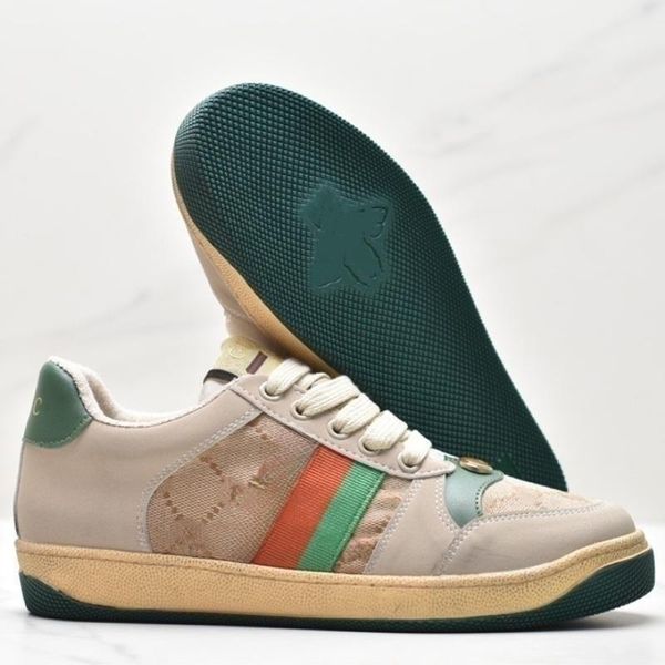 

classic casual shoe designer luxury letter printing dirty shoes retro casual sports board shoes men's couple make old dirty shoes with, Black