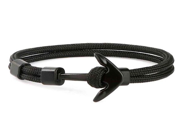 

10pcset trending products 2018 new arrivals custom logo rope mens nautical anchor bracelet custom jewelry7990614, Black