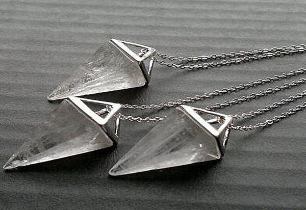 

clear quartz necklace triangle geometric silver pendulum pendant clear stone necklace clear quartz jewelry6816542