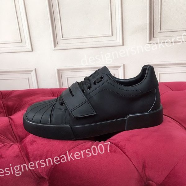 

new luxury famous runner brand calfskin sneakers shoes for men walking design rubber sole outdoor sports trainers 35-45 hc210804, Black